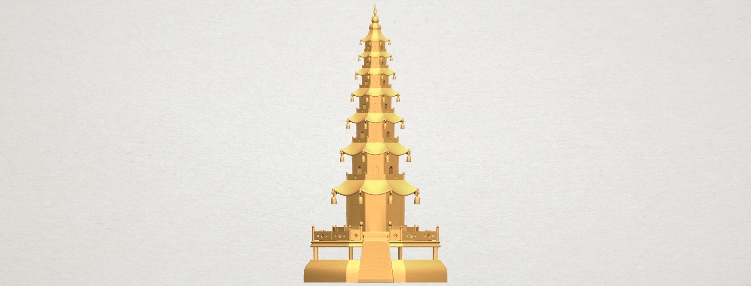chiness pagoda 3D Print Model .c4d .max .obj .3ds .fbx .stl .blend 