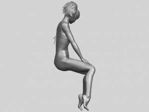 naked girl e02 Modèles 3D en vedette