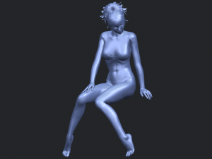 naked girl e02 Modèles 3D en vedette