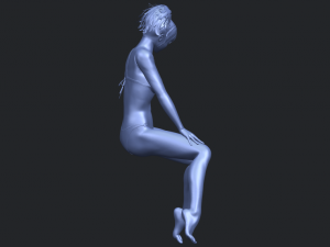 naked girl e02 Modèles 3D en vedette