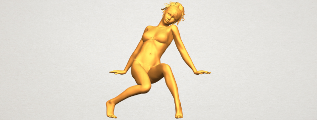 naked girl g02 3D Baskı Modeli .c4d .max .obj .3ds .fbx .stl .blend 
