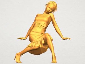 nacktes M&auml;dchen g05 3D Druckmodell