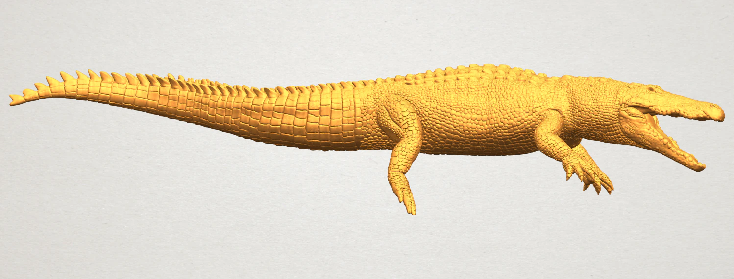 alligator 01 3D Print Model .c4d .max .obj .3ds .fbx .stl .blend 