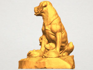 cane e cucciolo 02 Modello di stampa 3D