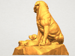 dog and puppy 02 3D-Druckmodell