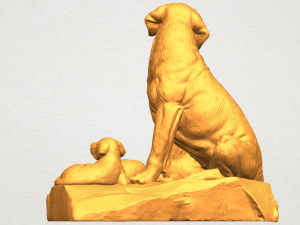 dog and puppy 02 3D-Druckmodell