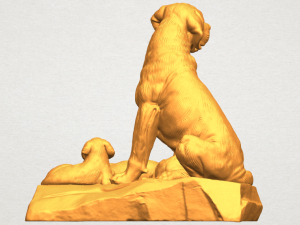 dog and puppy 02 3D-Druckmodell