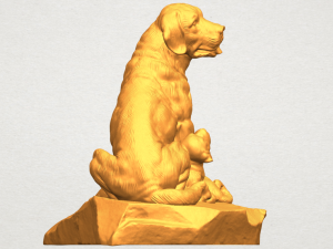 dog and puppy 02 3D-Druckmodell
