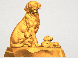 dog and puppy 02 3D-Druckmodell