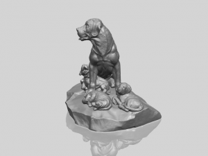 dog and puppy 02 3D-Druckmodell