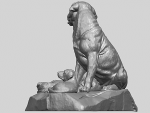 dog and puppy 02 3D-Druckmodell