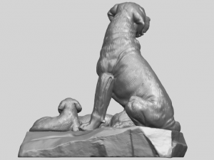 dog and puppy 02 3D-Druckmodell