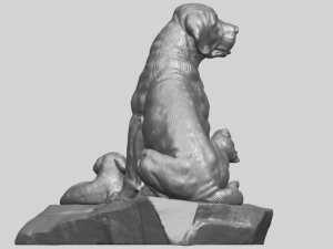 dog and puppy 02 3D-Druckmodell