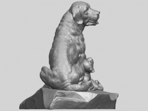 dog and puppy 02 3D-Druckmodell