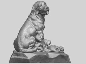 dog and puppy 02 3D-Druckmodell