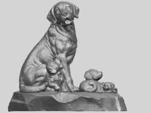 dog and puppy 02 3D-Druckmodell
