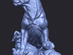 dog and puppy 02 3D-Druckmodell