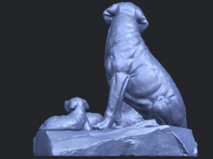 dog and puppy 02 3D-Druckmodell