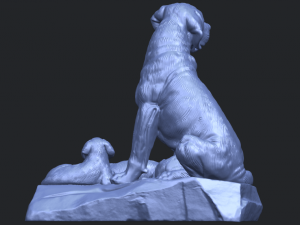 dog and puppy 02 3D-Druckmodell