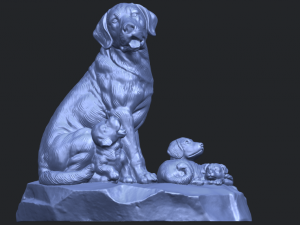 dog and puppy 02 3D-Druckmodell