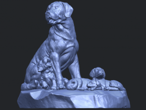 dog and puppy 02 3D-Druckmodell