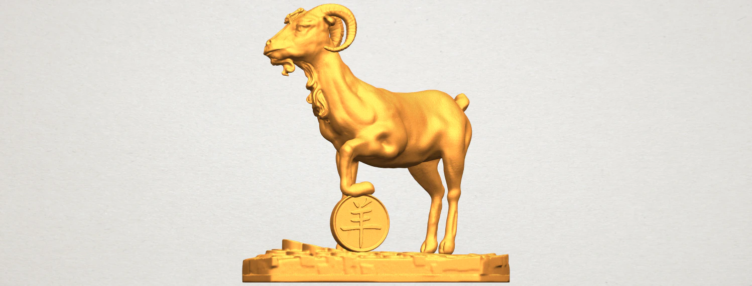 goat 03 3D Print Model .c4d .max .obj .3ds .fbx .stl .blend 