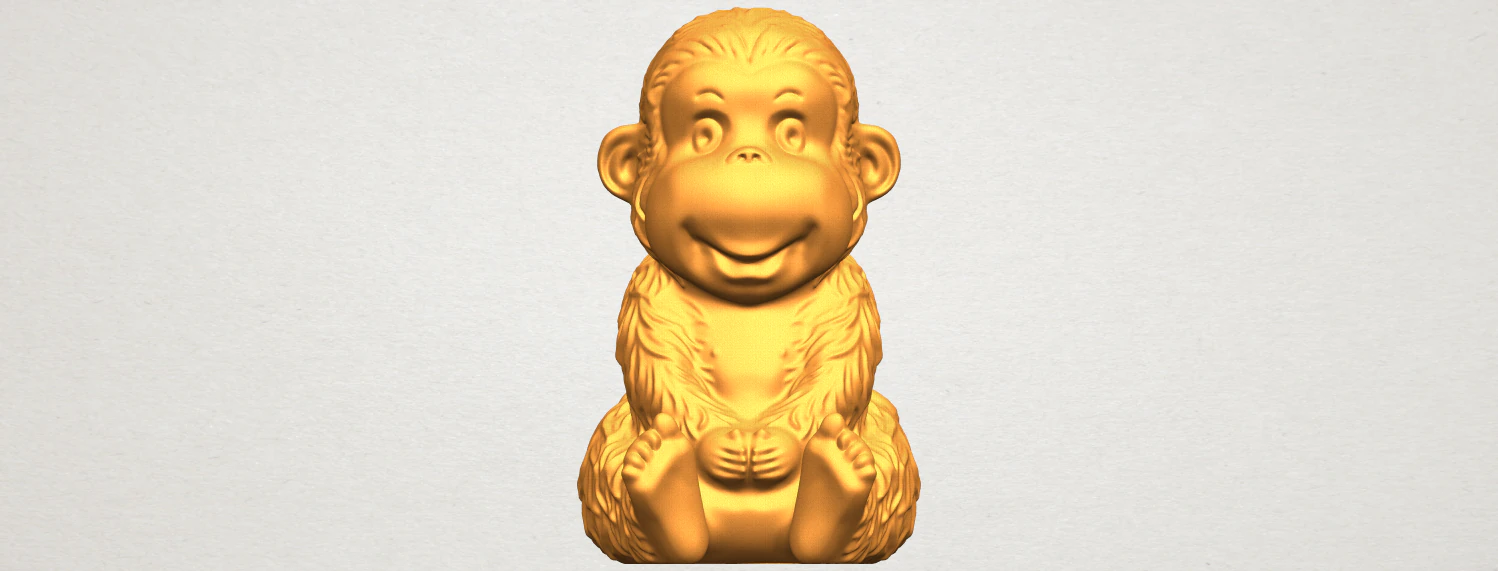 monkey a01 3D Print Model .c4d .max .obj .3ds .fbx .stl .blend 