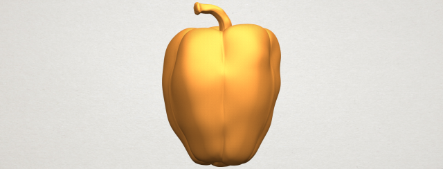 red pepper 3Dプリントモデル .c4d .max .obj .3ds .fbx .stl .blend 