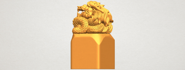 dragon stamp 01 3D-printmodel .c4d .max .obj .3ds .fbx .stl .blend 
