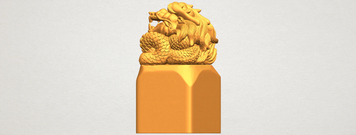 dragon stamp 01 3D Print Model .c4d .max .obj .3ds .fbx .stl .blend 