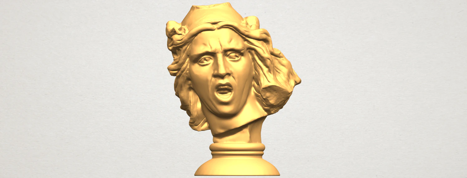 bust of shock 3D Print Model .c4d .max .obj .3ds .fbx .stl .blend 