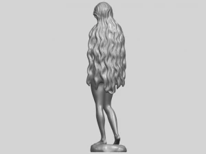 bella ragazza 16 capelli lunghi Modello di stampa 3D