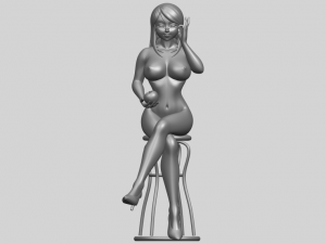 naked girl 30-sitting Modèles 3D en vedette