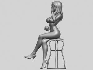 naked girl 30-sitting Modèles 3D en vedette