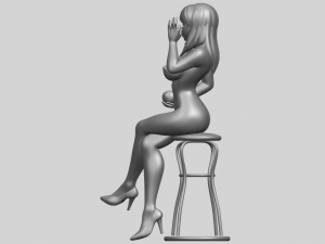 naked girl 30-sitting Modèles 3D en vedette