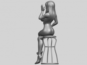 naked girl 30-sitting Modèles 3D en vedette