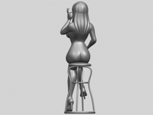 naked girl 30-sitting Modèles 3D en vedette