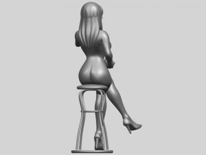 naked girl 30-sitting 3D Print Model