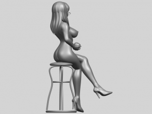 naked girl 30-sitting Modèles 3D en vedette