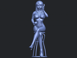 naked girl 30-sitting Modèles 3D en vedette