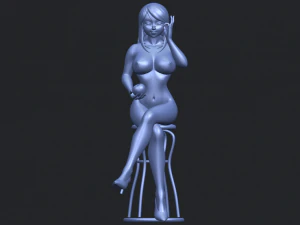 naked girl 30-sitting 3D Print Model