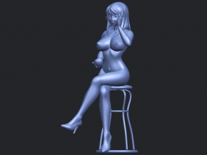 naked girl 30-sitting Modèles 3D en vedette
