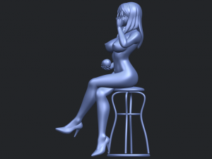 naked girl 30-sitting Modèles 3D en vedette