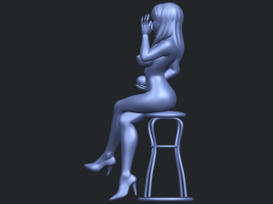 naked girl 30-sitting Modèles 3D en vedette