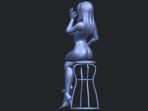 naked girl 30-sitting Modèles 3D en vedette