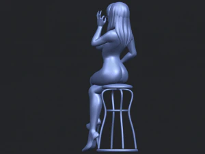 naked girl 30-sitting 3D Print Model