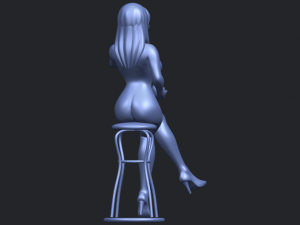 naked girl 30-sitting Modèles 3D en vedette