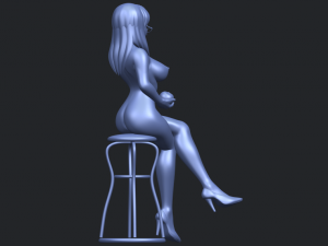naked girl 30-sitting Modèles 3D en vedette
