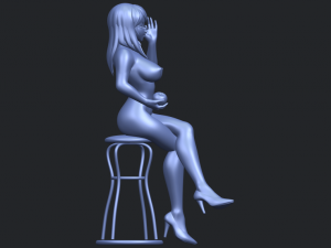 naked girl 30-sitting Modèles 3D en vedette