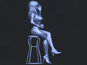 naked girl 30-sitting 3D Print Model